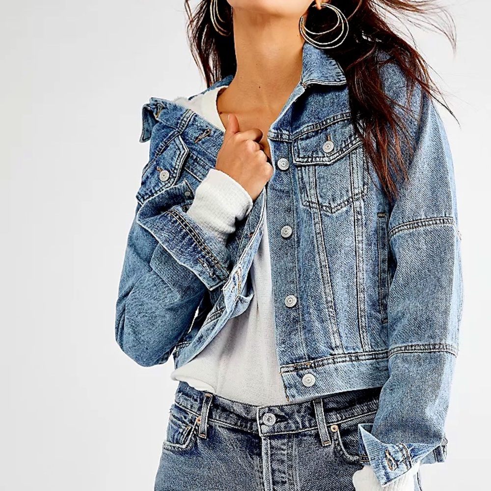 Free People Rumors Denim Jacket Sz S